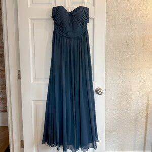 Azazie Navy Blue Strapless Floor-Length Gown – Worn Once